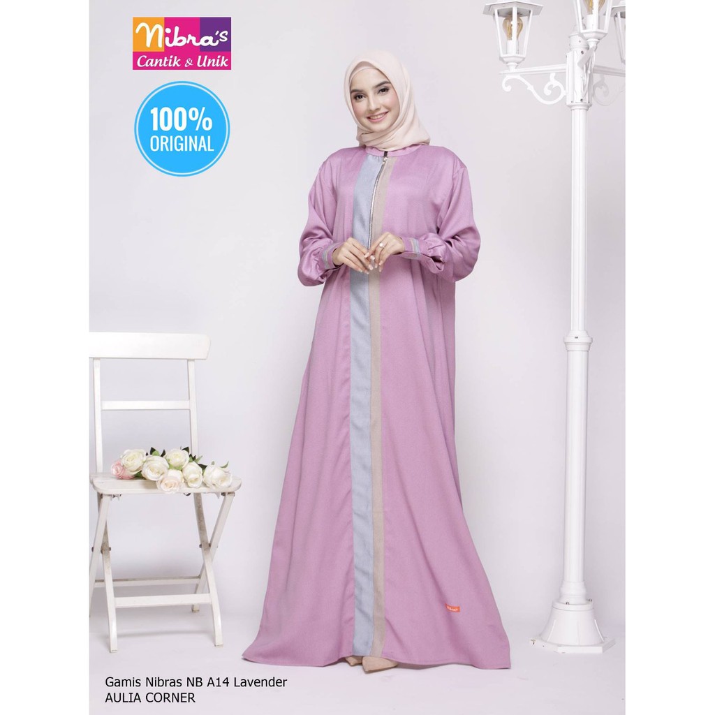 Desain Elegan Gamis Terbaru Nibras Nb A14 Lavender Original Model Gamis Wanita Gemuk Dan Pendek Shopee Indonesia