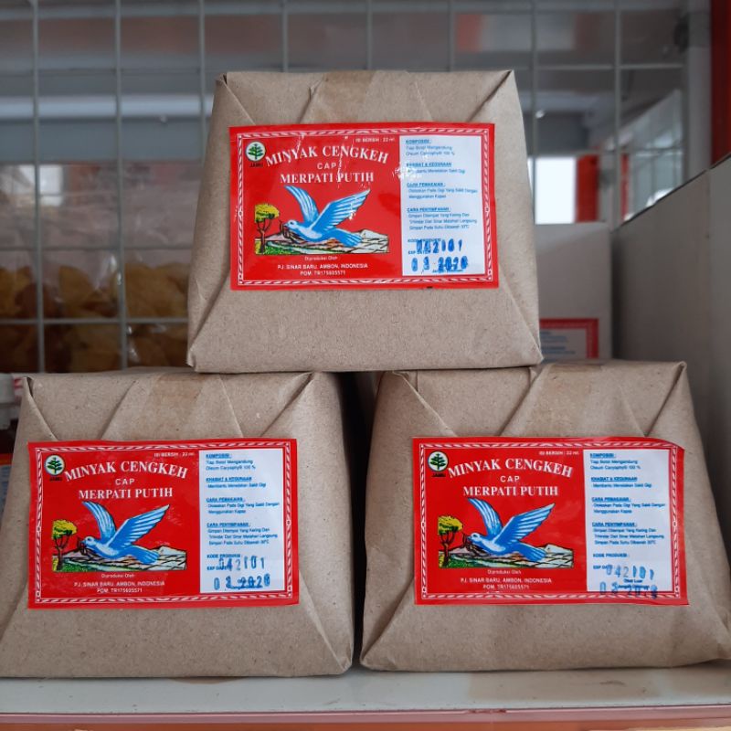 Minyak Cengkeh Merpati Putih Volume 22ml isi 12 Botol (FREE Bubblewrap & Styrofoam)