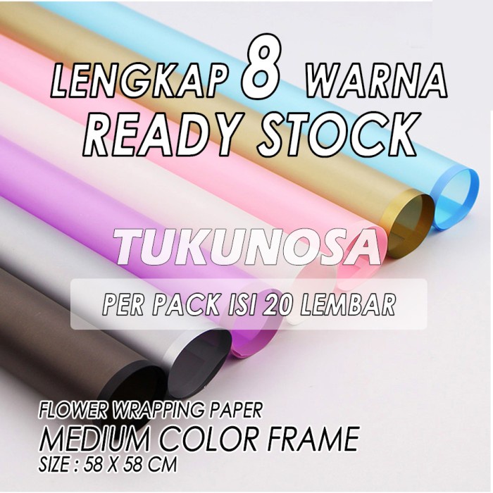 

PERPACK [20 LEMBAR] FLOWER WRAPPING PAPER TRANSPARENT COLOR MEDIUM FRAME CELLOPHANE KERTAS BUKET BUNGA