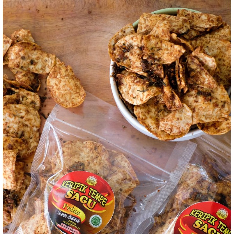 

keripik tempe sagu pedas daunjeruk