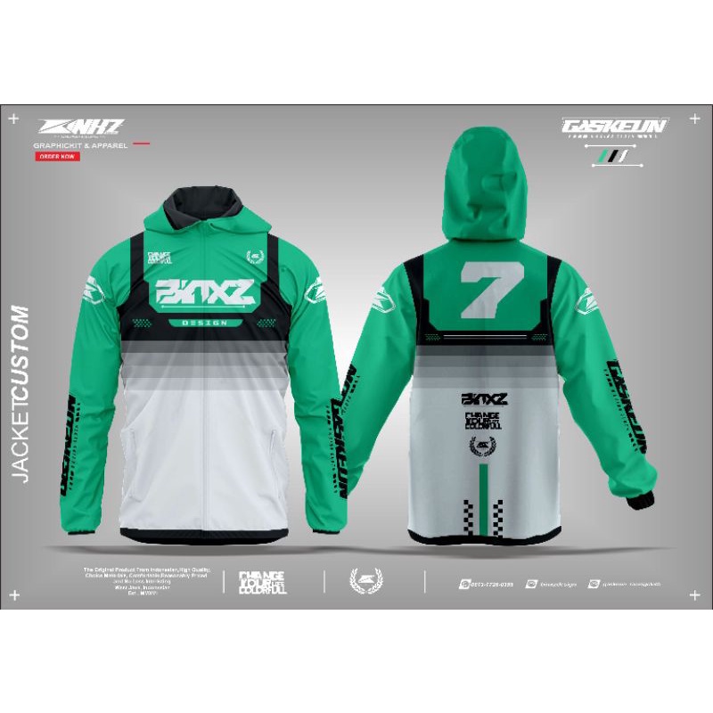 JAKET HODDIE TASLAN WATERPROOF CUSTOM