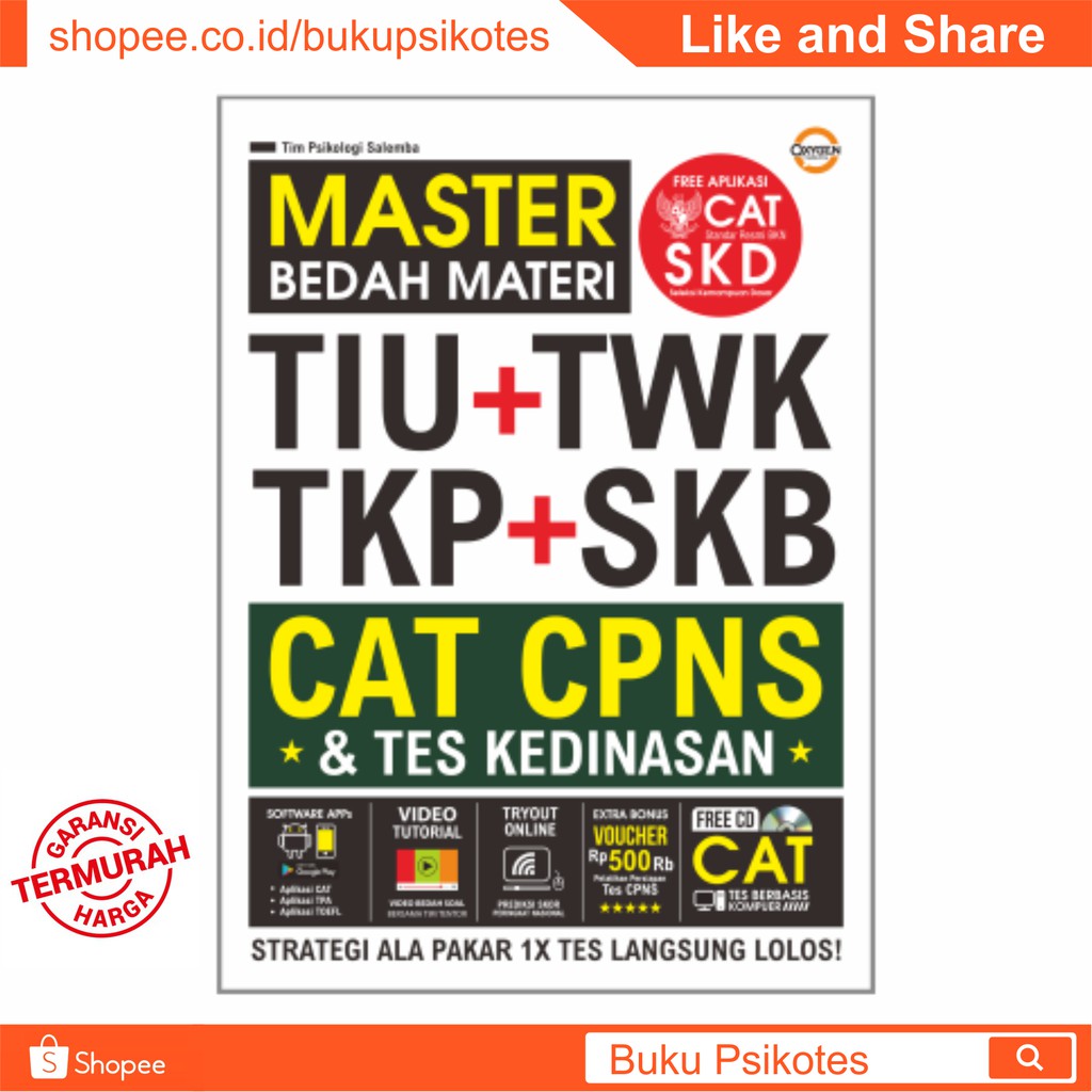 Buku Tes Cpns Master Bedah Materi Tiu Twk Tkp Skb Cat Cpns Kedinasan Bonus Cd Shopee Indonesia