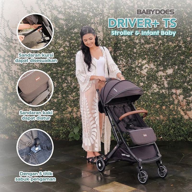 Stroller + Car Seat Babydoes Driver+ TS Travel System 2249 Kereta Dorong Bayi Cabin Size