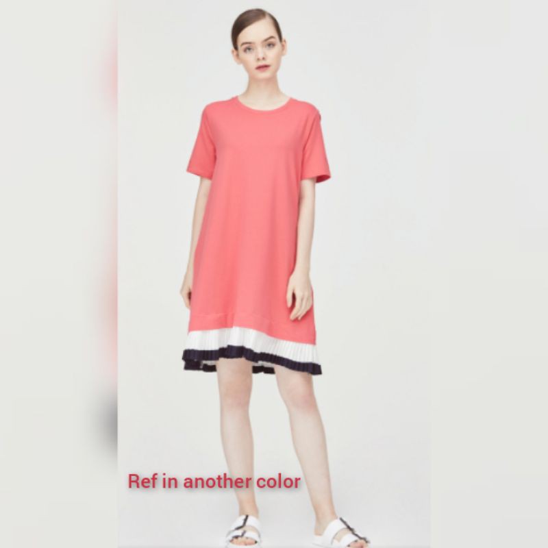 Pleat Colourblock Dress