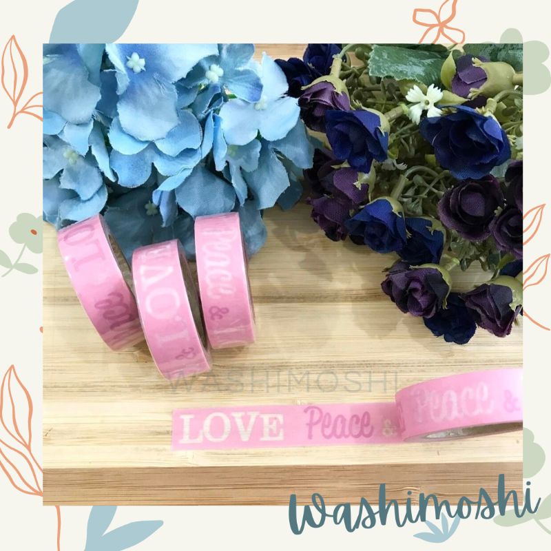 

Washimoshi Masking Washi Tape Love n Peace Design (10 meter)