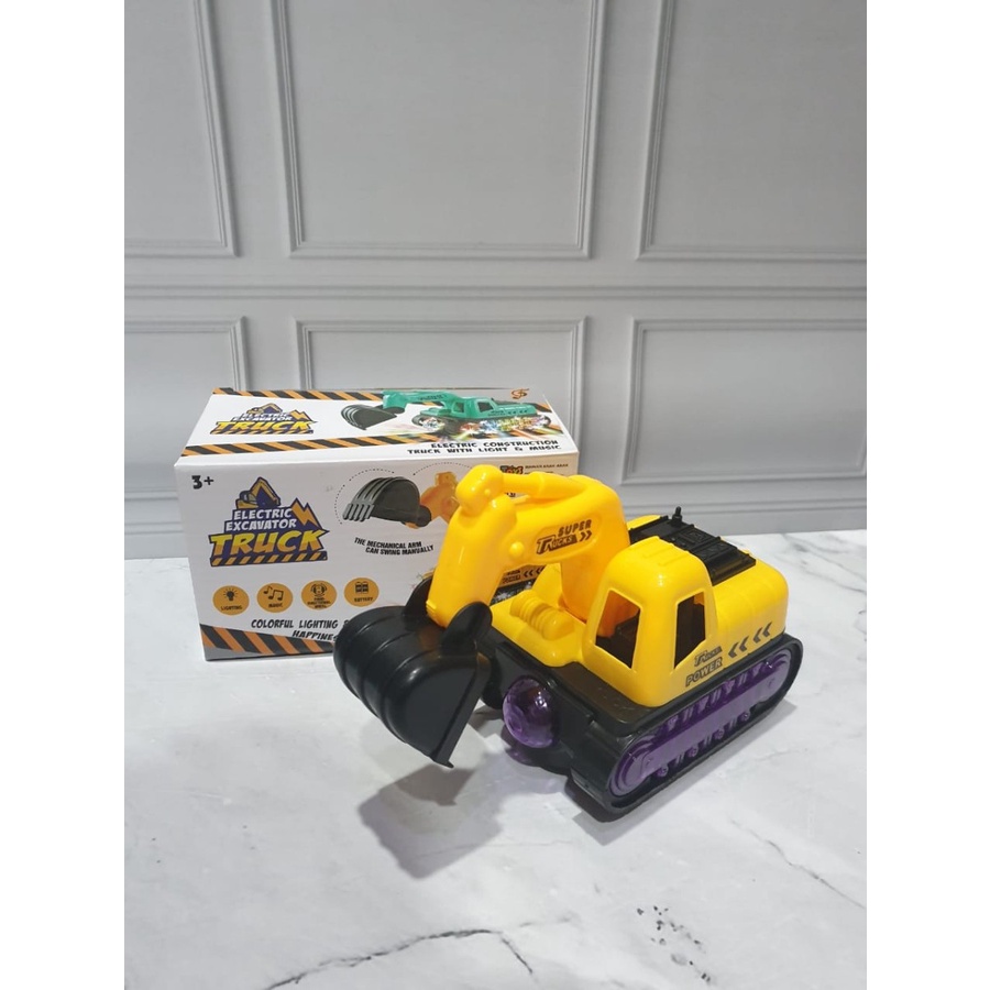 Mainan Electric Excavator Truck power with light and music