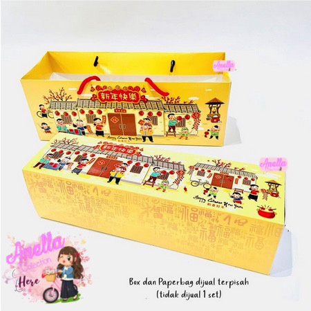 

Box & Paperbag Lapgit Gulung / Bolu gulung Tema CNY / Imlek