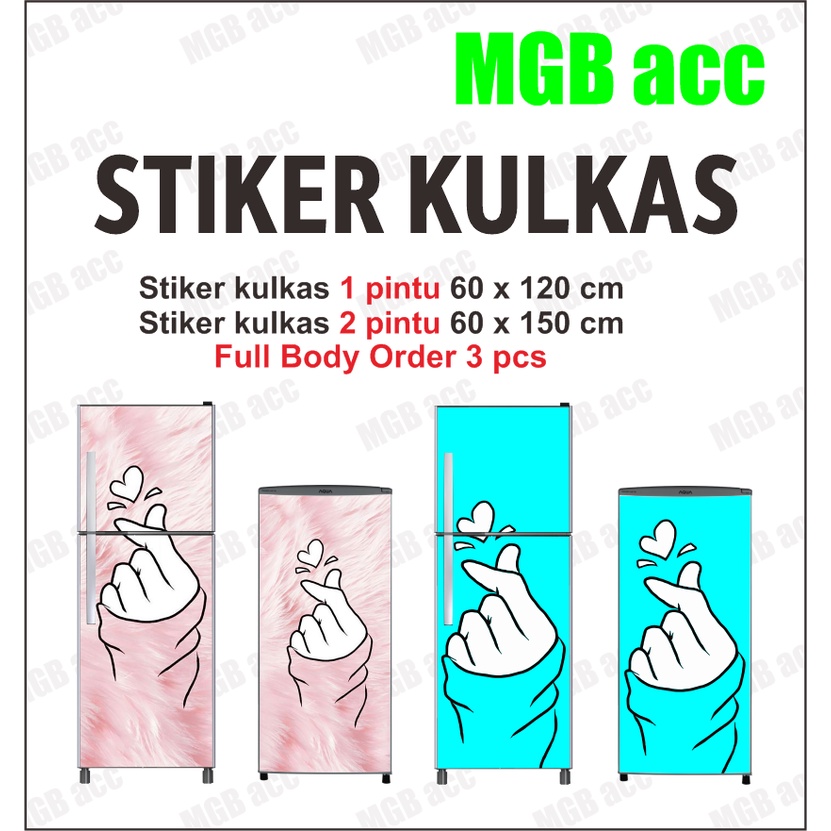 Stiker Kulkas Sticker Wallpaper Kulkas 1 dan 2 Pintu Motif Love Keren