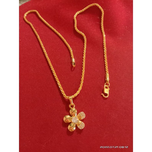 kalung nanas cc zicron lapis emas 24 k