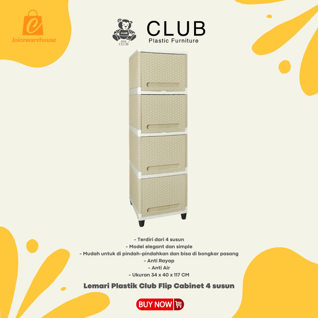 Lemari Plastik Club Flip Cabinet 4 susun