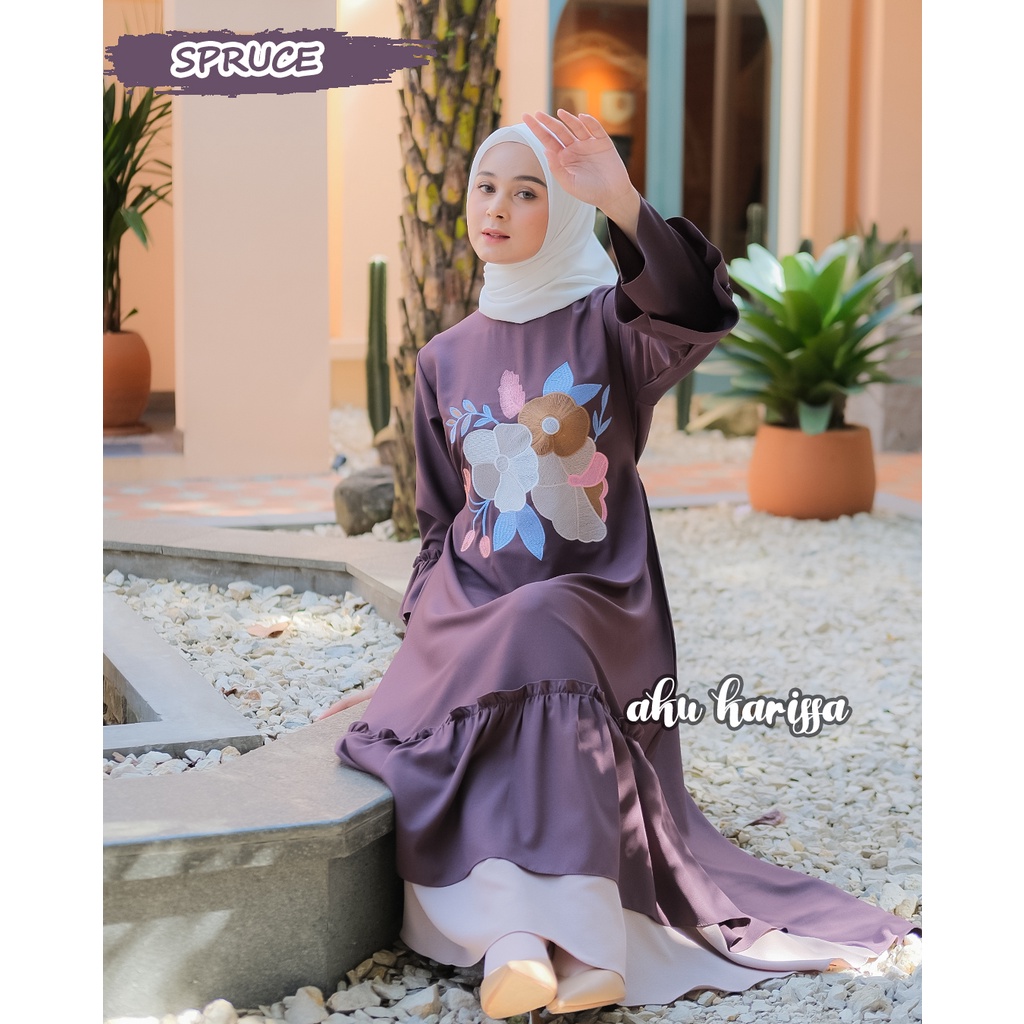 Nauren Dress Bordir ORI Aku Karissa - Gamis Bordir Aku Karissa