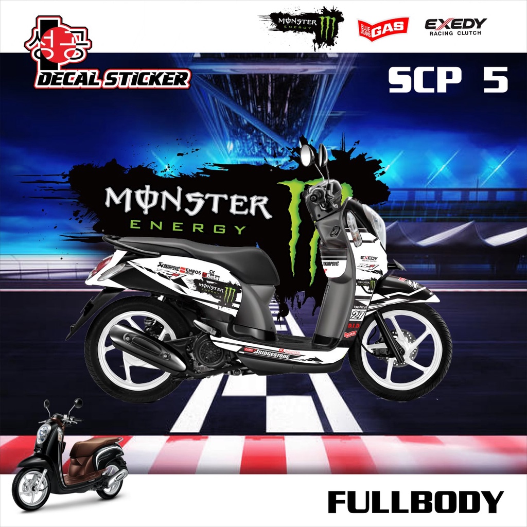 DECAL STICKER SCOOPY FI 2013 2014 2015 2016 RACING FULLBODY  SCP 5