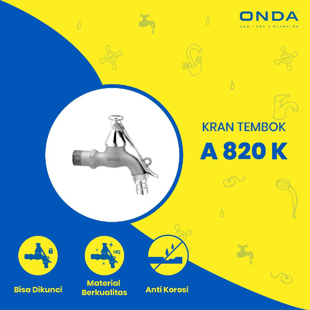 ONDA A 820 K Kran Tembok Keran Taman Garden Tap 1/2&quot;