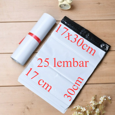 

Plastik amplop polymailer 17x30 isi 25 pcs putih premium packing olshop