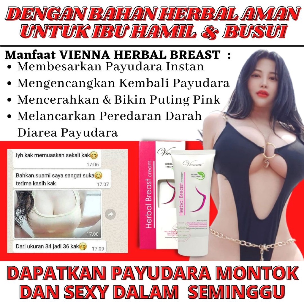 PEMBESAR PAYUDARA CREAM PAYUDARA VIENNA HERBAL BREAST ORIGINAL BPOM PENGENCANG PAYUDARA