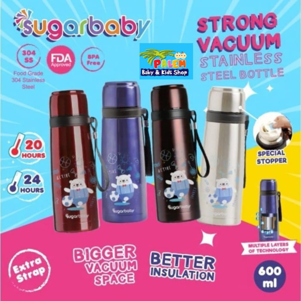 Sugar Baby Vacuum Stainless Steel Bottle | Termos Air Panas 600ML dan 500ml