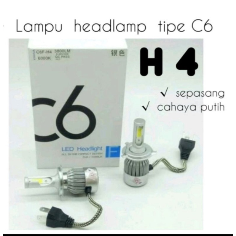 LAMPU DEPAN MOBIL C6 H4 HEADLAMP - LAMPU UTAMA C6