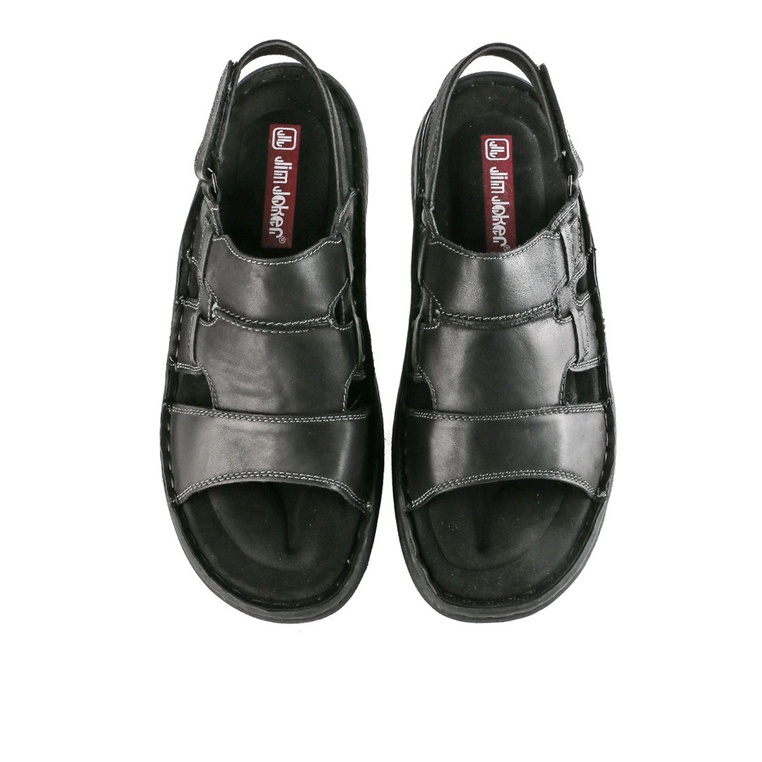 SANDAL CASUAL JIM JOKER PRIA ORIGINAL SLINGBACK KULIT HITAM JJ03