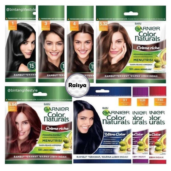  Garnier  Color Naturals Sachet 40gr Semir Rambut  Garnier  