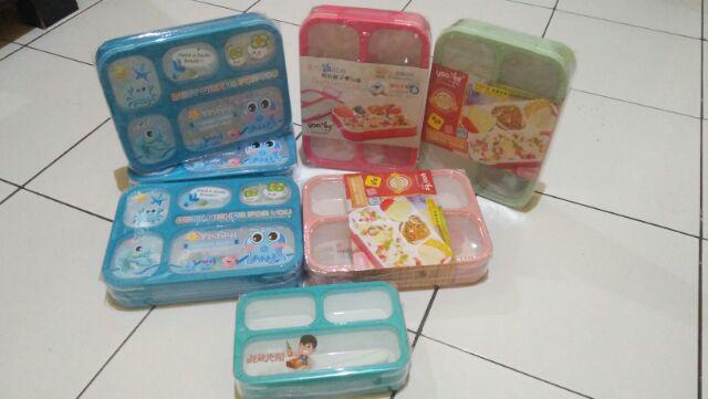 Sale Promo !! Lunchbox Yooyee 589 Pink Blue Bento 5 Sekat - Kotak Bekal Anti Tumpah
