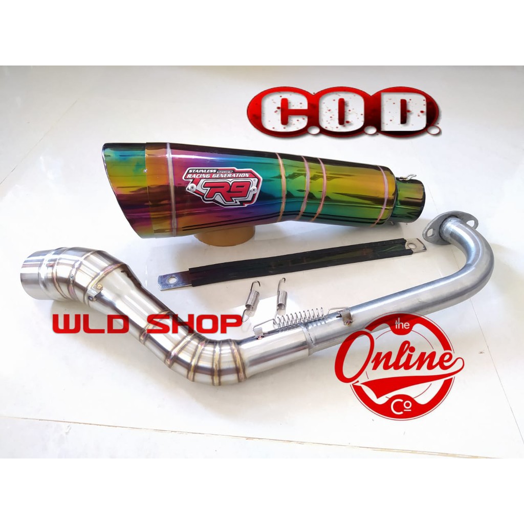 knalpot racing R9 H2 PELANGI NMAX 155 NEW OLD AEROX 155 NEW OLD LEXI PCX 150 160 ADV 150 VARIO 125 1