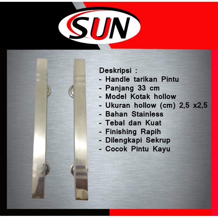 Handle Gagang Tarikan Pintu Rumah ( Persegi Putih Stainless )