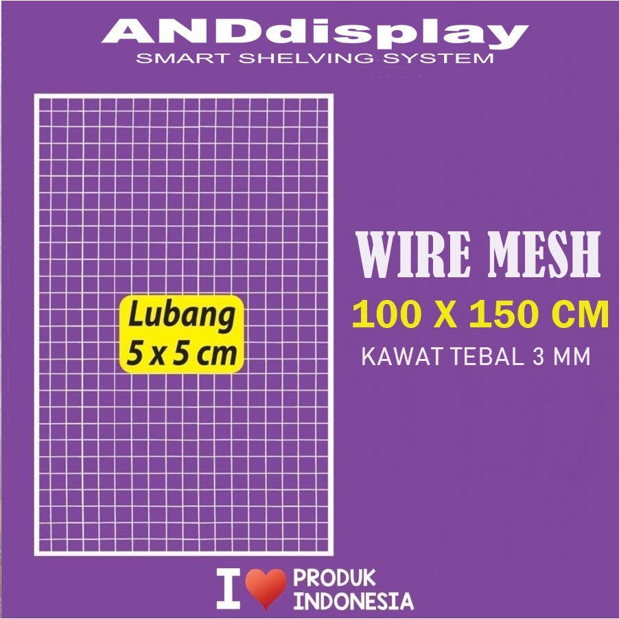 WIRE GRID MESH 100 X 150 CM - KAWAT JARING KOTAK - RAM DINDING BINGKAI