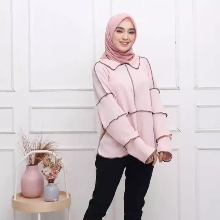 ATASAN WANITA BLOUSE TERBALIK BAJU VIRAL ATASAN KEBALIK KEMEJA JAHIT OBRAS LUAR KEMEJA OVERSIZE XXL