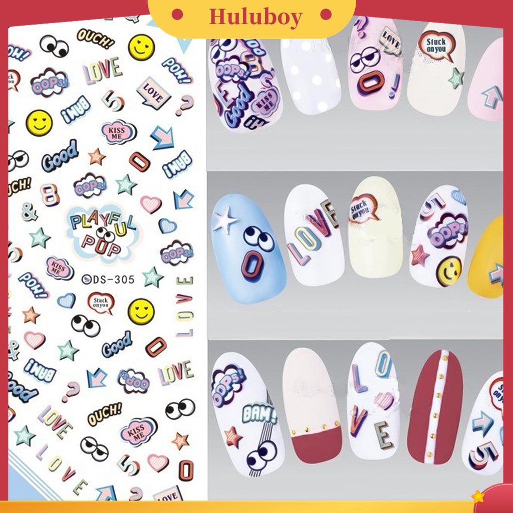 Huluboy Huluboy♡ 1 Lembar Stiker Decal Transfer Air Motif Bunga Untuk Manicure DIY