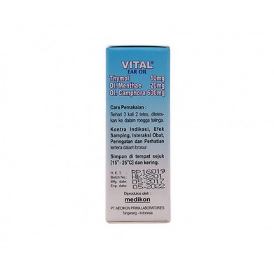 Vital Ear Oil Vital 10ml Pembersih Obat tetes Telinga Antiseptik Earing Vitalear Vitall Ear Drop