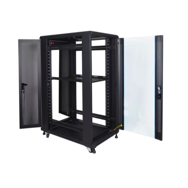 IR9027G - 27U Close Rack Depth 900mm Glass Door 19&quot; - INDORACK