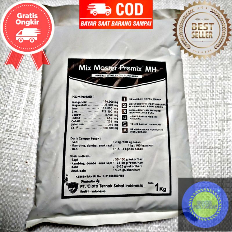 Obat Sapi Lumpuh Ambruk Mineral Hitam Mix Master MH 1kg