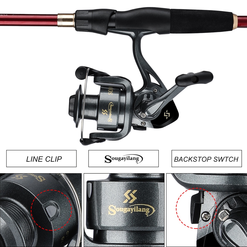 Set Memancing Telescopic Portabel Tongkat Pancing dan Gulungan Memancing Dengan 5.2: 1GR 6BB dan Lengkap Gratis Senar pancing Umpan pancing untuk Air Tawar untuk Pemula dan Anak-anak