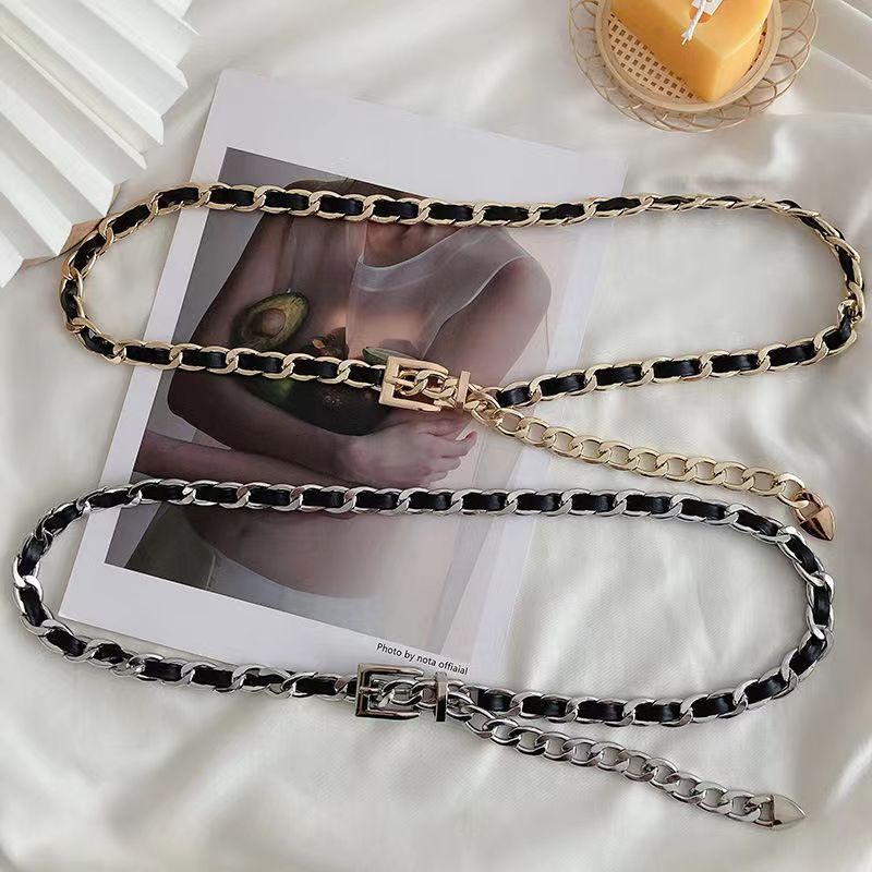 BGS-103 Ikat Pinggang Wanita Rantai, Sabuk wanita leather Rajut Rantai, Belt Import Korea Gaya Fashion