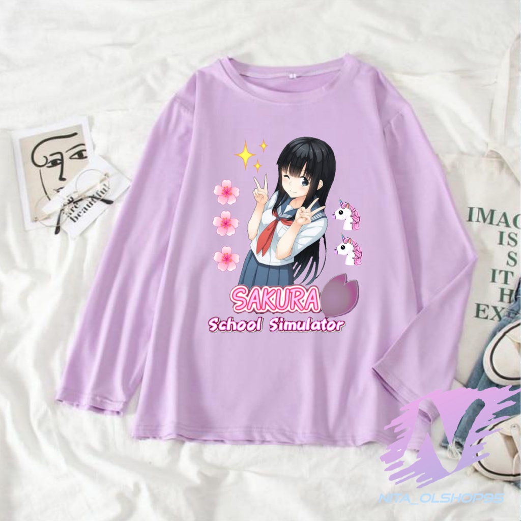 baju kaos anak sakura school simulator chibi kaos lengan panjang