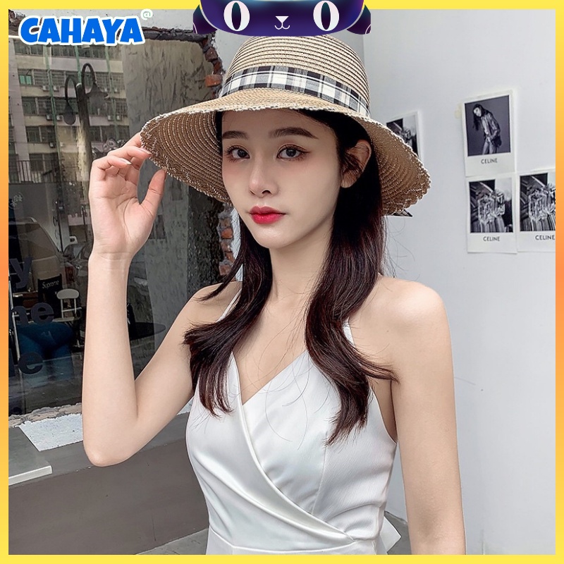 CAHAYA Topi Pantai Wanita Bunga Pelindung UV - Summerhat Pantai Import T79