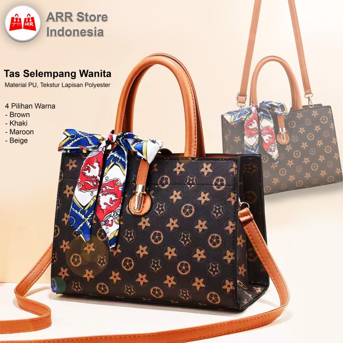 Tas Selempang Wanita Sling Bag Hand Bag Syal Sutra Tas Import Premium Murah