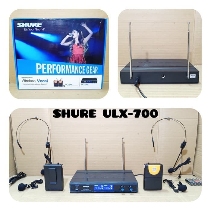 Mic wireless shure ulx700 jepit microphone wireles headset bando ulx 7