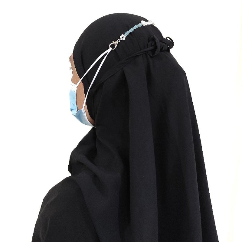 Konektor Masker Hijab Mask Extender Connector Strap Rose Rice Jelly Beads Series