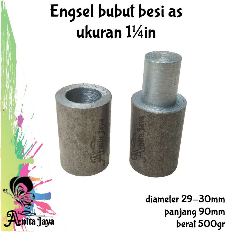engsel bubut besi as 1¼in engsel pintu besi