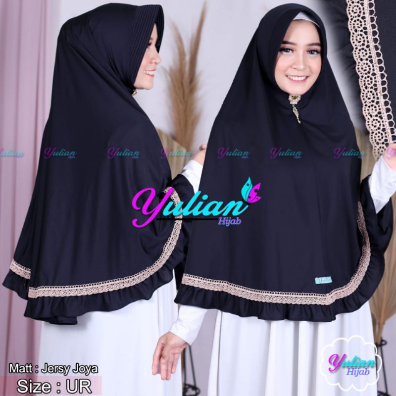 ORI YULIAN HIJAB KHIMAR JUMBO RENDA PRADA ORIGINAL YULIAN JILBAB KERUDUNG BERGO SYARI SYAR'I XL XXL