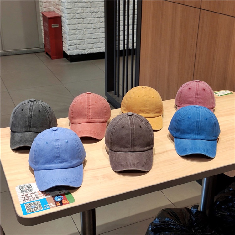 Topi Baseball Kasual Warna Solid Gaya Korea