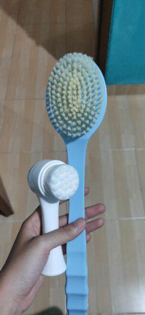 Bath Shower Body Back Brush Scrubber Massager Long Handled