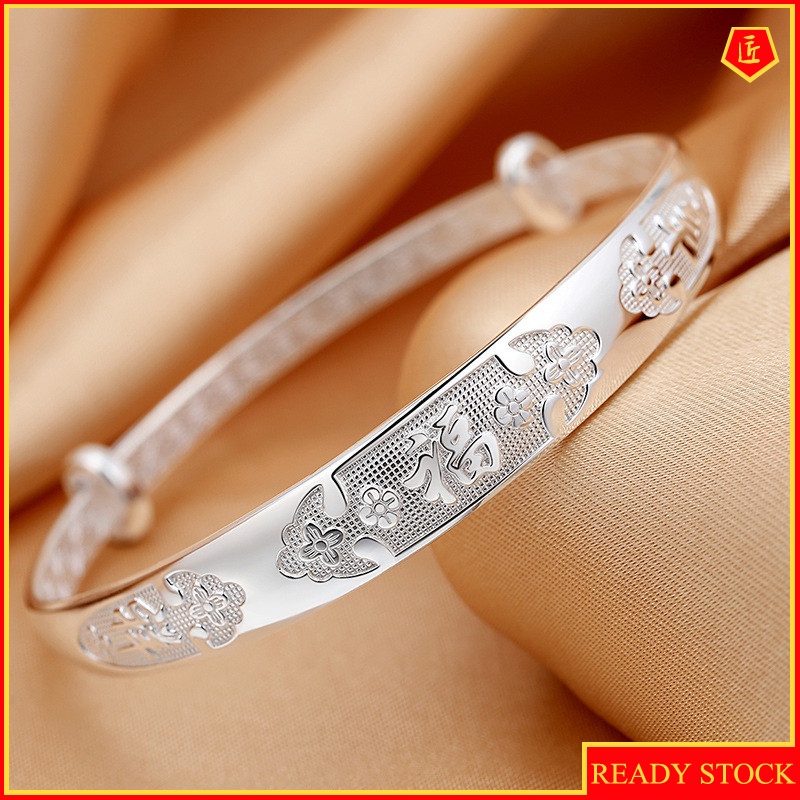 [Ready Stock]999 Silver Auspicious Flower Bracelet for Women