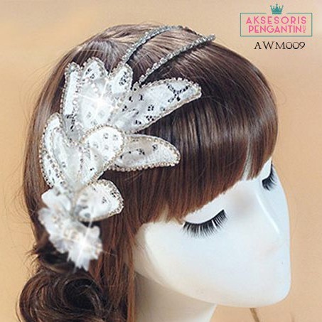 [BISA COD] HAIRBAND HEADPIECE AKSESORIS WEDDING HIASAN RAMBUT AWM009