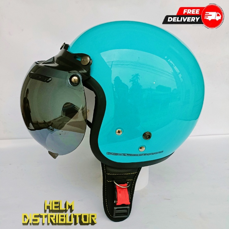 HELM BOGO RETRO KUALITAS PREMIUM KACA DATAR/CEMBUNG FULL LEHER SNI DEWASA PRIA WANITA (COD)