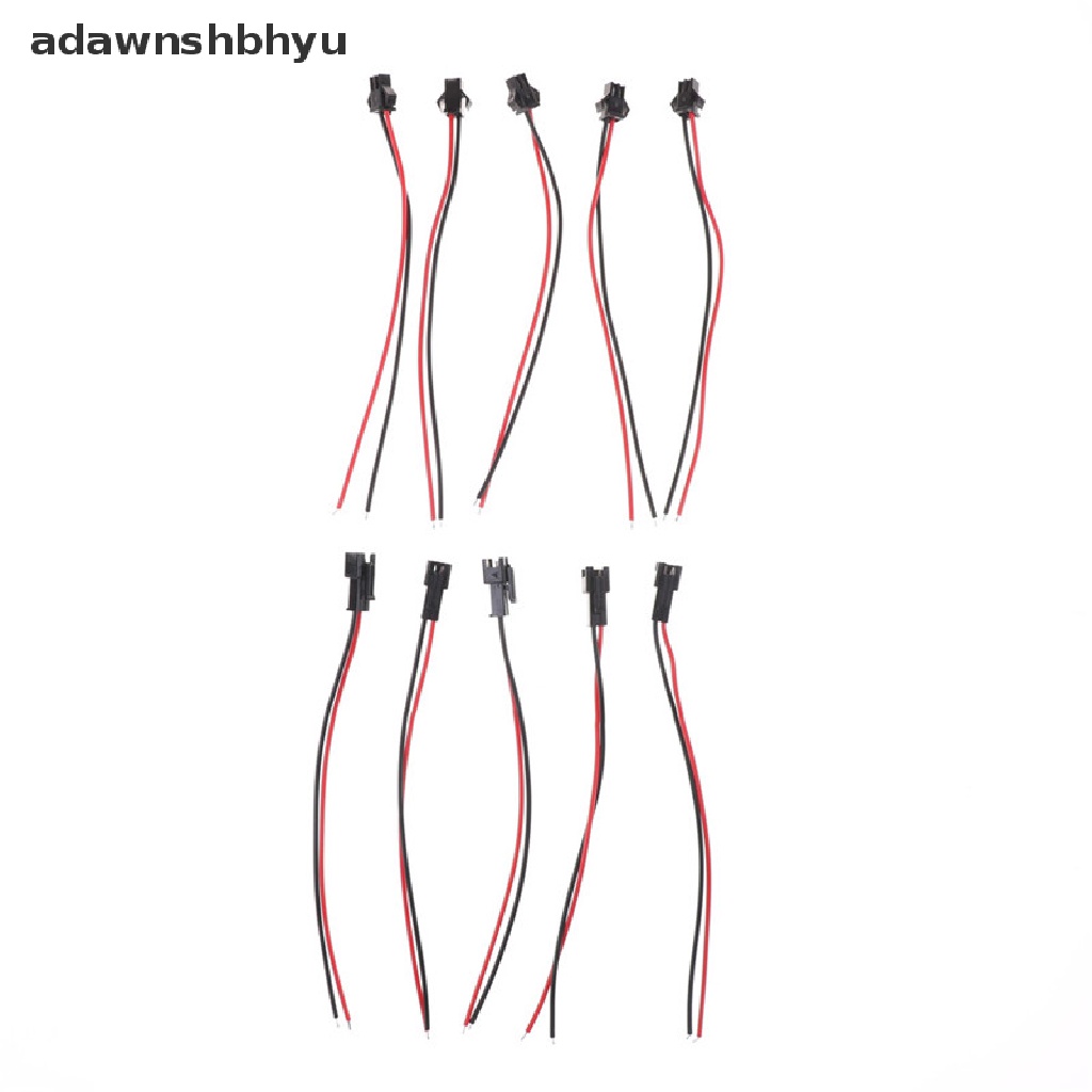 Adawnshbhyu 10pcs 2Pin Kawat Memimpin Baterai Konektor Adaptor LED Strip Konektor Kabel 10cm