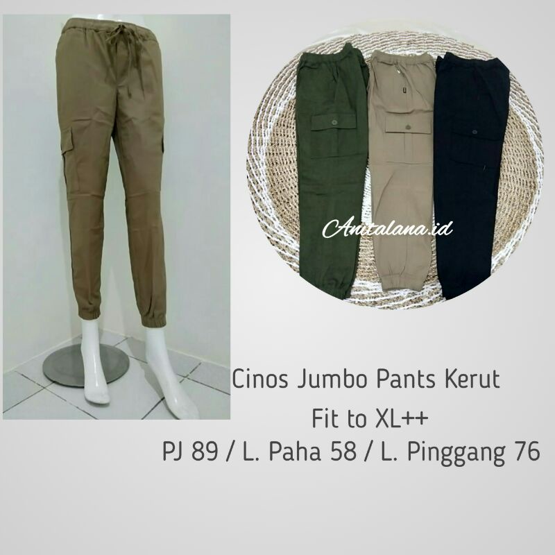 CELANA WANITA CARGO JOGGER PANTS JUMBO