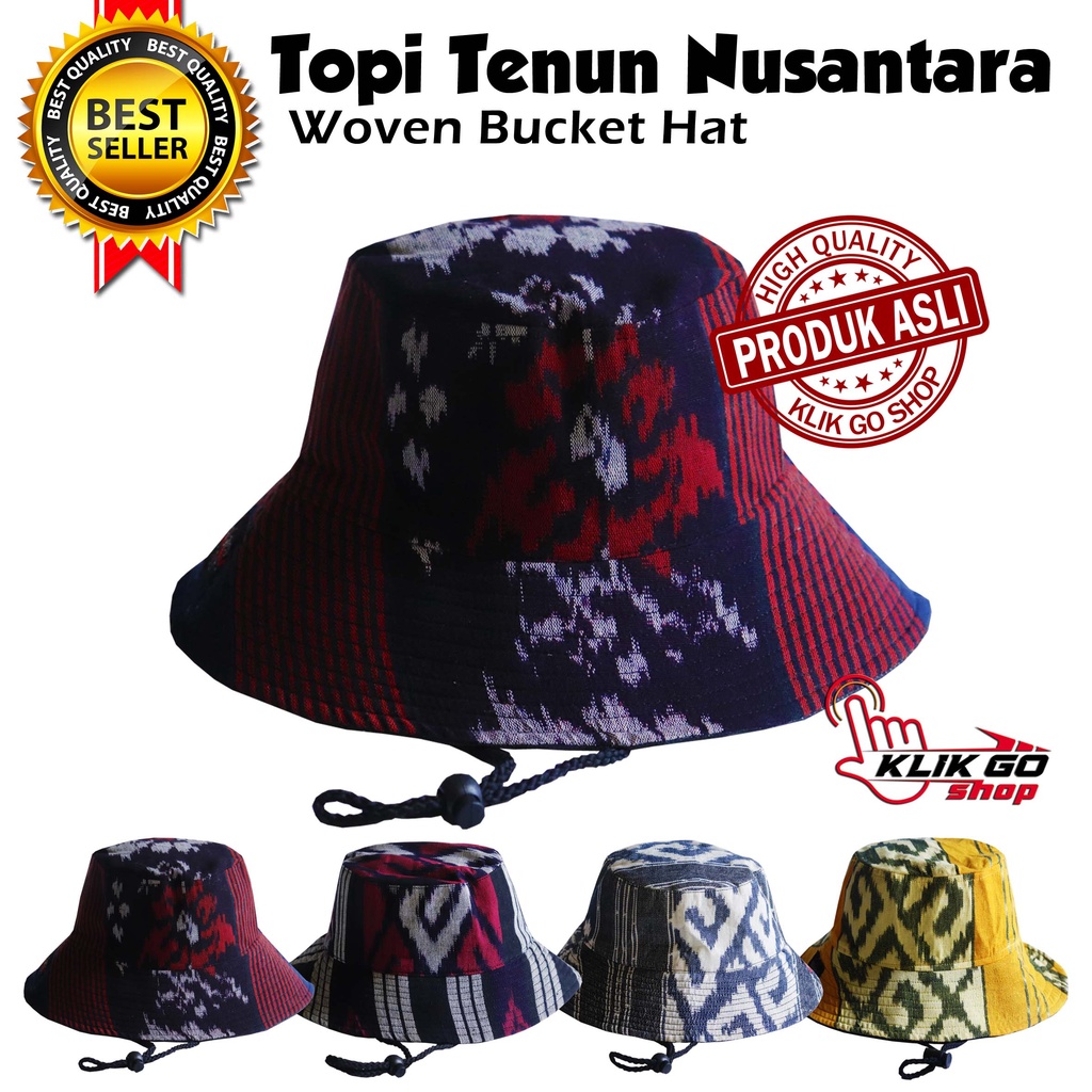 TOPI ETNIK TENUN PREMIUM MOTIF DAYAK LOMBOK TORAJA TOPI CAMPING RIMBA