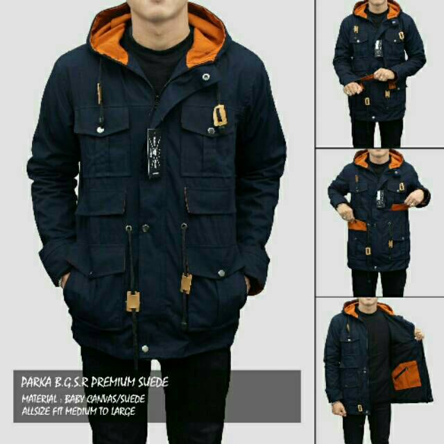 DFS Jaket Parka New BGSR Suede Navy